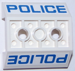 Lego Slope, Inverted 45 4 x 4 Double with 2 Holes with Blue 'POLICE' Pattern on Both Sides (Stickers) - Set 60047