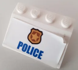 Slope 33 3 x 4 with Gold Badge and Blue 'POLICE' Pattern (Sticker) - Set 60140