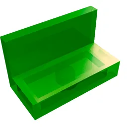 Panel 1 x 2 x 1 [Square Corners] / Trans-Green