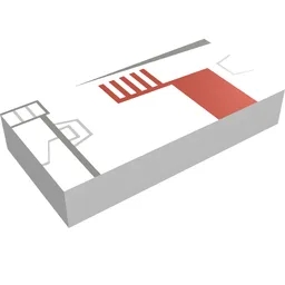 Tile 1 x 2 with X-wing Fighter Right Print / White