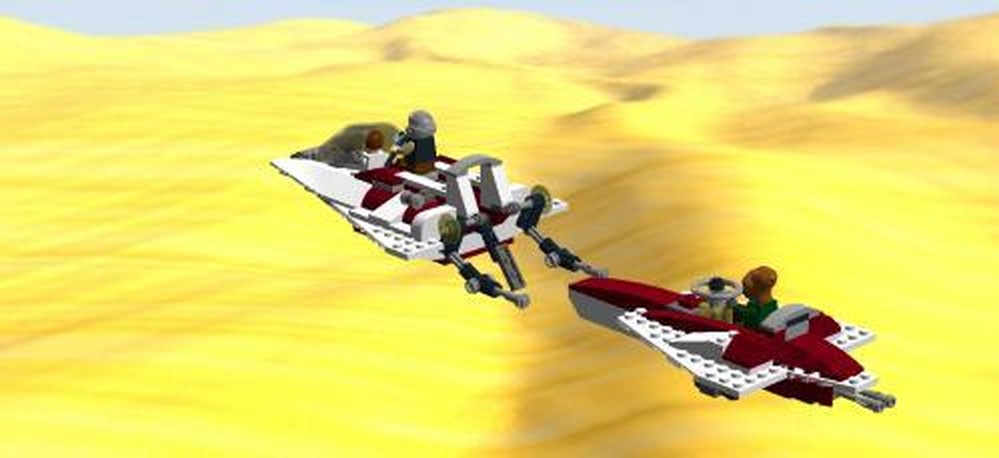Lego Speeder with Support Crew