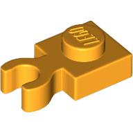 Lego Plate Special 1 x 1 with Clip Vertical [Thick Open O Clip] / Bright Light Orange
