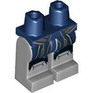 Lego Hips and Light Bluish Gray Legs with Dark Blue Pants with Gold and Silver Details Print / Dark Blue