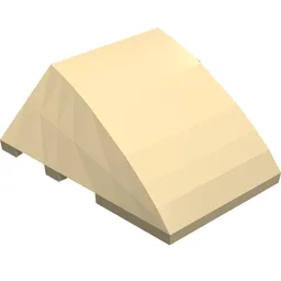 Brick Wedged, Curved 4 x 3 No Studs [Plain] / Tan