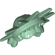 Lego Hair and Headdress, Spiked Tiara (Lady Liberty) - Plastic / Sand Green