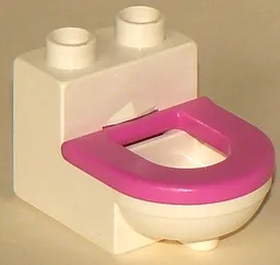 Duplo, Furniture Toilet with Dark Pink Seat (4911 / 4912)