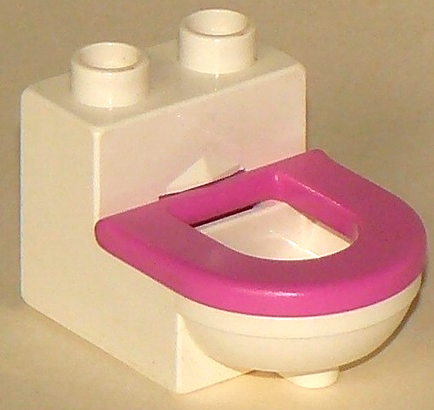 Lego Duplo, Furniture Toilet with Dark Pink Seat (4911 / 4912)