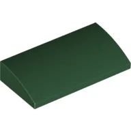 Brick Curved 2 x 4 x 2/3 No Studs, with Bottom Tubes / Dark Green
