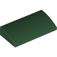 Lego Brick Curved 2 x 4 x 2/3 No Studs, with Bottom Tubes / Dark Green
