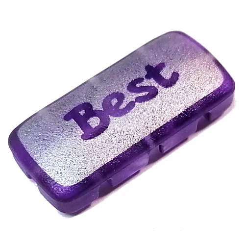 Lego Clikits Icon, Rectangle 3L with Hole, Silver 'Best' Print