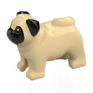 Animal, Dog Pug with Black Face, Ears Print / Tan