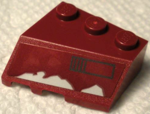Lego Wedge 3 x 3 Sloped Right with Light Bluish Gray Damage and Black Rectangle (Missile Launcher) Pattern (Sticker) - Set 75312