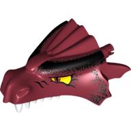 Lego Creature Body Part, Dragon Head Upper Jaw with Black Scales and Yellow Eyes Print