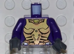 Torso Exo-Force Gold Body Armor with Amulet Pattern / Dark Purple Arms / Dark Bluish Gray Hands