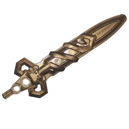 Large Figure Weapon Sword, Rascus (Series 2) / Flat Dark Gold