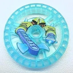 Technic Disc 5 x 5 Notched, Axer Print / Trans-Light Blue