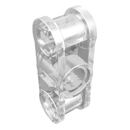 Technic Axle and Pin Connector Perpendicular 3L with Centre Pin Hole / Trans-Clear