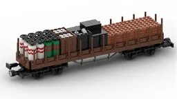 Flatcar with stakes