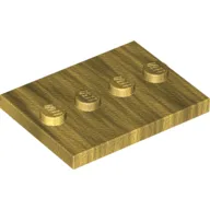 Plate Special 3 x 4 with 1 x 4 Center Studs [Plain] / Pearl Gold