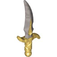 Lego Weapon Dagger with Pearl Light Gray Blade / Pearl Gold