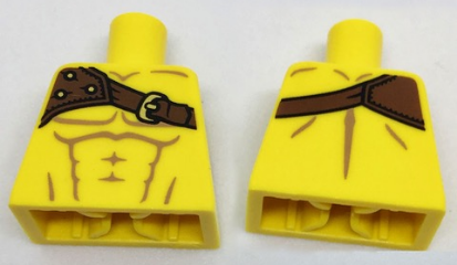 Lego Torso Bare Chest with Muscles and Shoulder Belt Pattern
