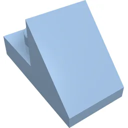 Brick Sloped 45° 2 x 1 with 2/3 Cutout [New Version] / Bright Light Blue