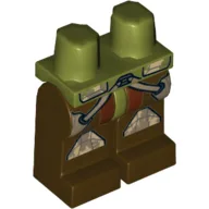 Hips and Dark Brown Legs with Camouflage Knee Pads and Two Holsters Print / Olive Green