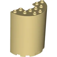 Cylinder Half 3 x 6 x 6 with 1 x 2 Cutout / Tan