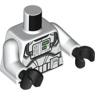 Lego Torso, Clone Pilot Armor print, White Arms, Black Hands / White