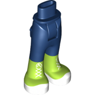 Lego Minidoll Hips and Trousers with Back Pockets and Lime High Tops with White Laces and Toes Print / Dark Blue