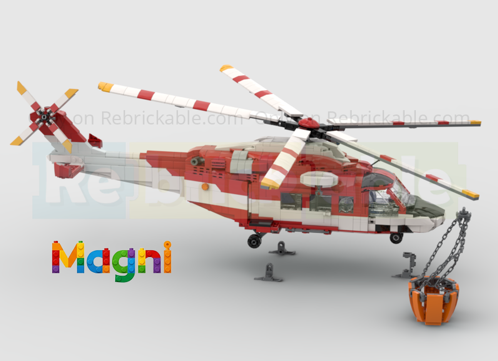 Lego Helicopter Elicottero AW 139 italian fire brigade Vigili del fuoco drago