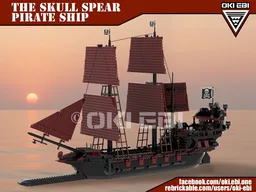 Pirate Ship - The Skull Spear - in black and dark red
