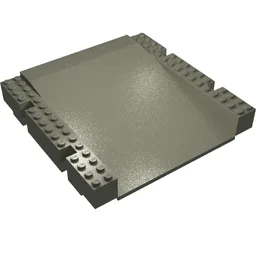 Baseplate Raised 16 x 16 x 2 1/3 Ramp / Dark Gray