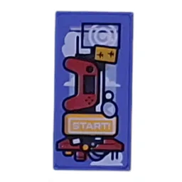 Tile 1 x 2 with Game Console, Controller Print / Trans-Purple