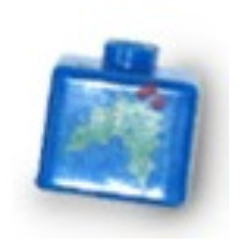 Lego Pen Bead, Square with Holly Print / Blue