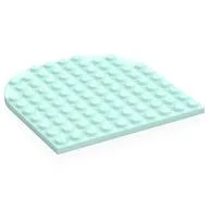 Plate 10 x 10 with Rounded End / Light Aqua