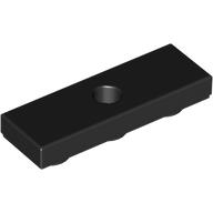 Lego Tile Special 1 x 3 Inverted with Center Hole / Black