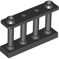 Fence Spindled 1 x 4 x 2 [2 Top Studs] / Black