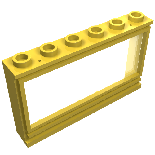 Lego Window 1 x 6 x 3 Panorama with Glass and Hollow Studs / Yellow