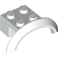 Lego Wheel Arch, Mudguard 4 x 2 1/2 x 1 / White