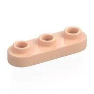 Plate Special 1 x 3 Rounded with 3 Open Studs / Light Nougat