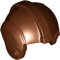 Lego Helmet Rebel Pilot, Center Ridge [Plain] / Reddish Brown