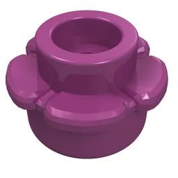 Plant, Flower, Plate Round 1 x 1 with 5 Petals / Magenta