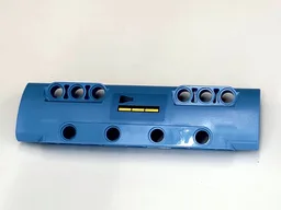 Technic, Panel Curved 11 x 3 with 10 Pin Holes through Panel Surface with 3 Yellow Bars and Black Fade Pattern Side A (Sticker) - Set 42066