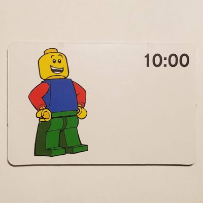 Lego Activity Card, Time-Teaching 24-Hour Clock 10:00 / [No Color/Any Color]