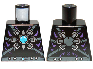 Lego Torso Armor with Dark Bluish Gray Belts, Dots, Star and Blue Round Jewel (Chi) Pattern