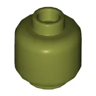 Minifig Head [Plain] [Hollow Stud] / Olive Green