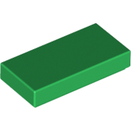 Lego Tile 1 x 2 with Groove / Green
