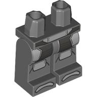 Lego Hips and Dark Bluish Gray Legs with Light Bluish Grey/Black Armor print / Dark Bluish Gray