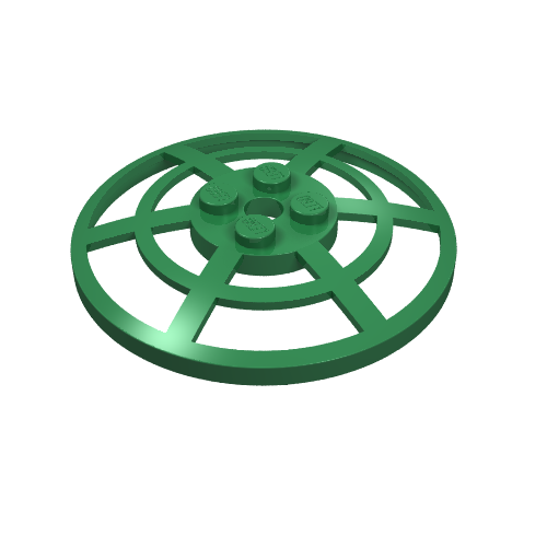 Lego Dish 6 x 6 Inverted, Radar / Webbed [Anti-studs at 90°] / Green